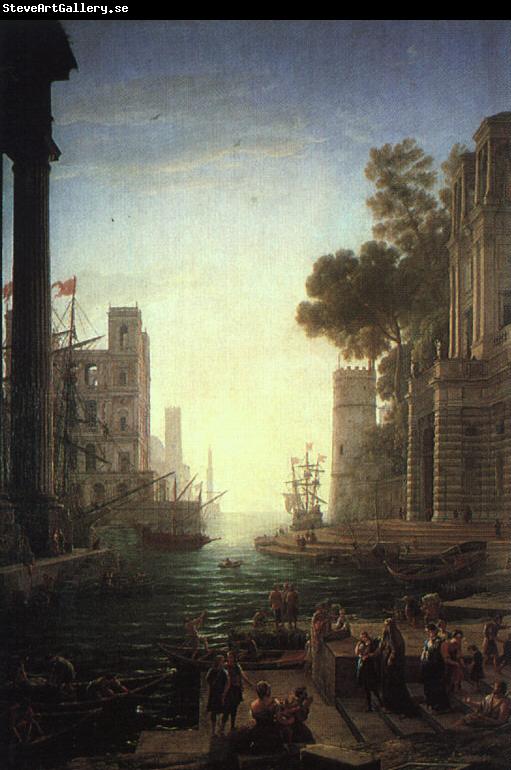 Claude Lorrain Landscape with the Embarkation of Saint Paula Romana at Ostia